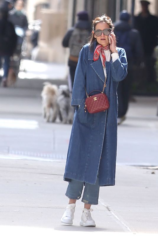 KATIE HOLMES Out and About in New York 03/27/2019