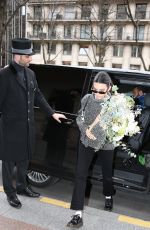 KENDALL JENNER Arrives at George V Hotel in Paris 03/15/2019