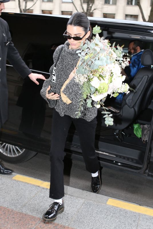 KENDALL JENNER Arrives at George V Hotel in Paris 03/15/2019