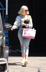 KHLOE KARDASHIAN in Ripped Jeans Out in Los Angeles 03/29/2019