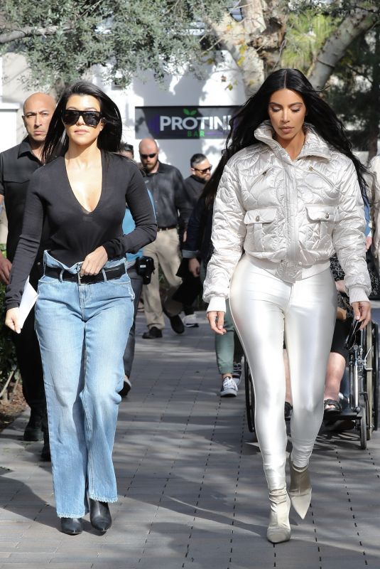 KIM and KOURTNEY KARDASHIAN Out in Calabasas 03/20/2019
