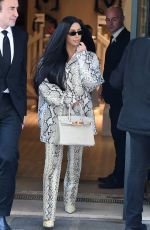 KIM KARDASHIAN Leaves Hermes Store in Paris 03/25/2019