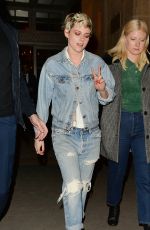 KRISTEN STEWART in Ripped Jeans Leaves Louis Vuitton Party in Paris 03/05/2019