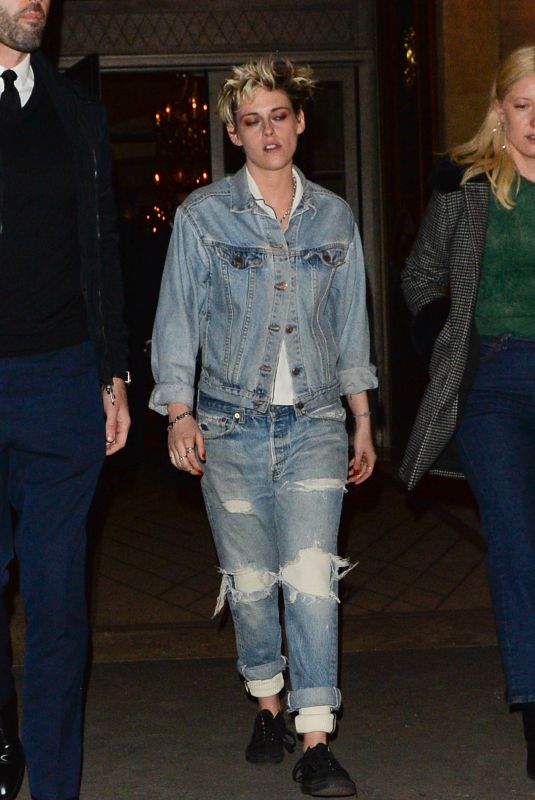 KRISTEN STEWART in Ripped Jeans Leaves Louis Vuitton Party in Paris 03/05/2019