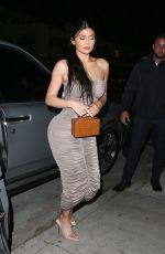KYLIE JENNER in Tight Dress Out for Dinner in Santa Monica 03/12/2019