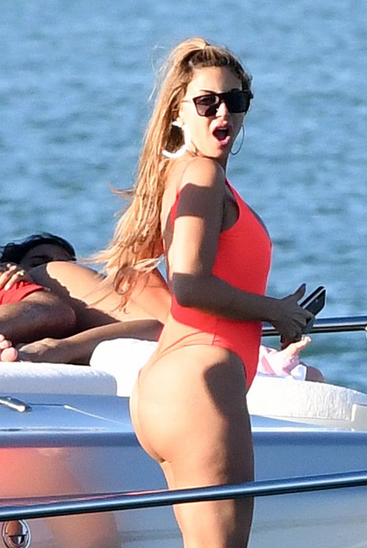 LARSA PIPPEN in Swimsuit at a Boat in Miami 02/28/2019