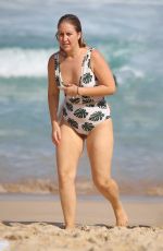 LAUREN HUNTRISS in Swimsuit at a Beach in Sydney 03/04/2019