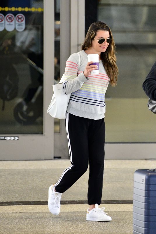 LEA MICHELE and Zandy Reich at LAX Airport in Los Angeles 03/24/2019