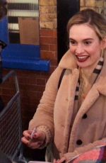 LILY JAMES Leaves Noel Coward Theatre in London 03/14/2019