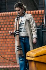 LILY JAMES Out with Her Dog in London 03/09/2019