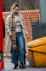 LILY JAMES Out with Her Dog in London 03/09/2019