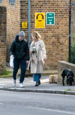 LILY JAMES Out with Her Dog in London 03/09/2019
