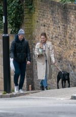 LILY JAMES Out with Her Dog in London 03/09/2019