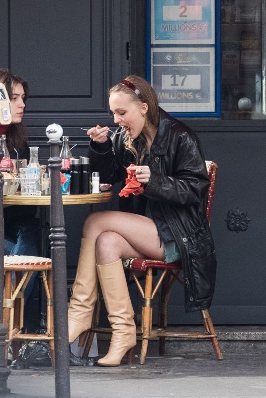LILY-ROSE DEPP Out for Lunch in Paris 03/26/2019