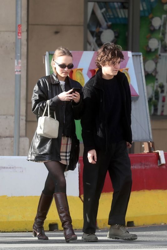 LILY-ROSE DEPP Out with Her Brother in Paris 03/29/2019