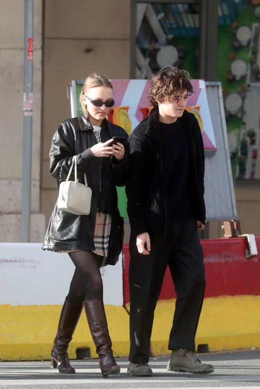LILY-ROSE DEPP Out with Her Brother in Paris 03/29/2019