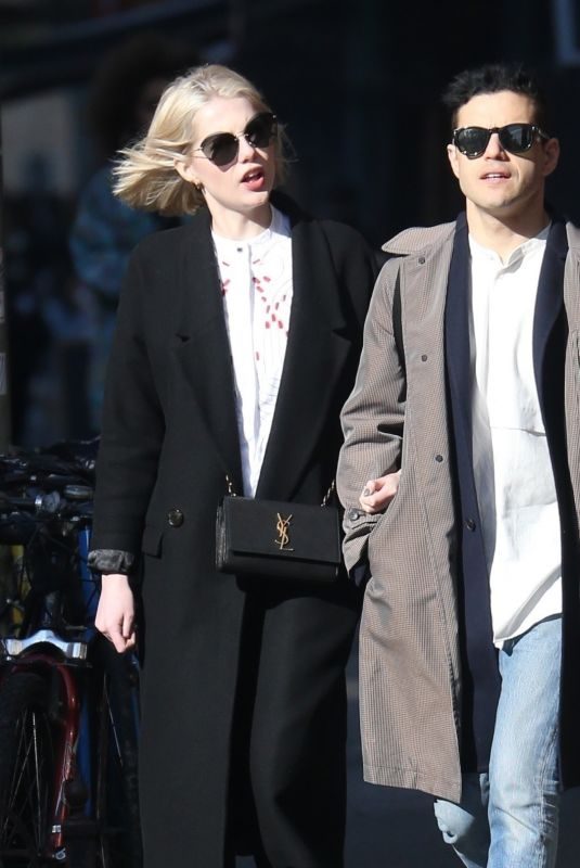 LUCY BOYNTON and Rami Malek Out in New York 03/11/2019
