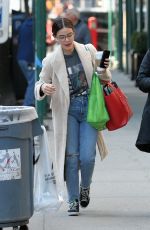 LUCY HALE Arrives on the Set of Katy Keene in New York 03/20/2019