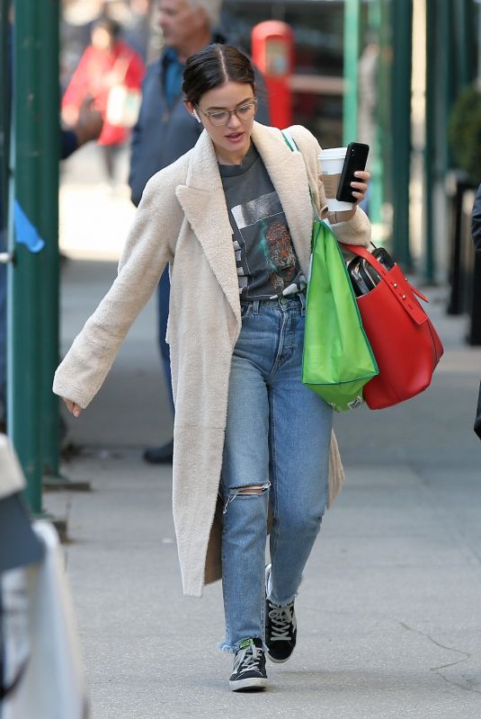 LUCY HALE Arrives on the Set of Katy Keene in New York 03/20/2019