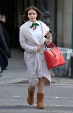 LUCY HALE Leaves Katy Keene Set in New York 03/20/2019