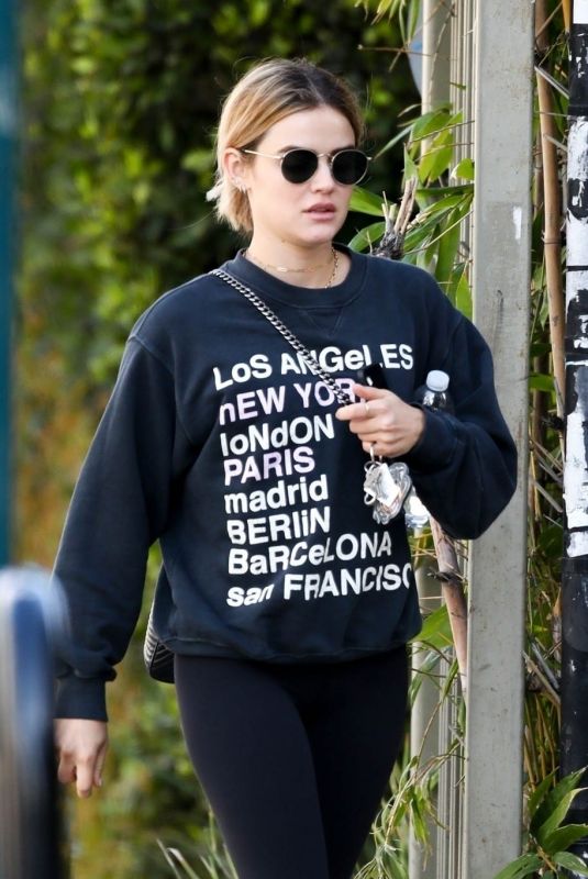 LUCY HALE Leavies a Gym in Los Angeles 03/09/2019