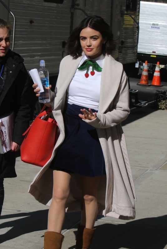 LUCY HALE on the Set of Katy Keene in New York 03/19/2019