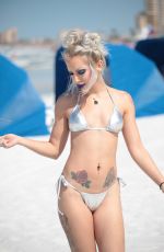 LYRA RAE in a Silver Bikini at a Beach in Miami 03/03/2019