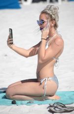 LYRA RAE in a Silver Bikini at a Beach in Miami 03/03/2019
