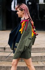 MAISIE WILLIAMS Arrives at Sacai Show at Paris Fashion Week 03/04/2019