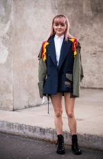 MAISIE WILLIAMS Arrives at Sacai Show at Paris Fashion Week 03/04/2019