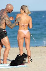 MICHELLE LEWIN in Bikini at a Beach in Miami 03/27/2019