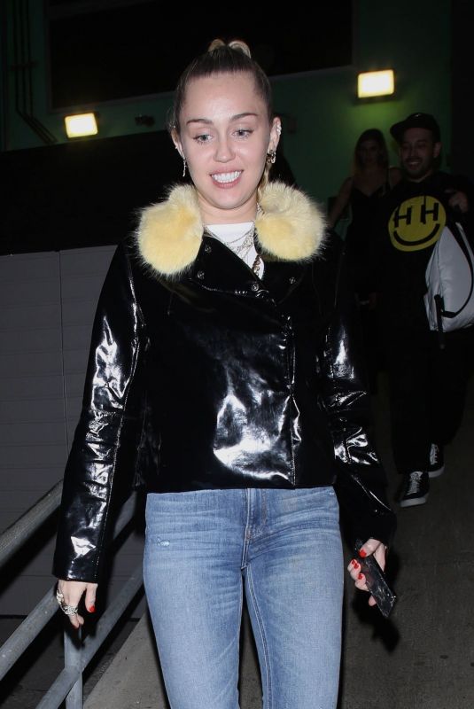 MILEY CYRUS Leaves Tomtom Bar in West Hollywood 03/22/2019