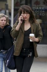 MILLA JOVOVICH Out for Coffee in Los Angeles 03/19/2019