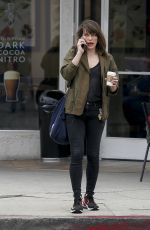 MILLA JOVOVICH Out for Coffee in Los Angeles 03/19/2019