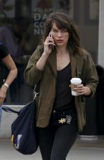 MILLA JOVOVICH Out for Coffee in Los Angeles 03/19/2019