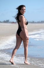 NADINE MIRADA in Swimsuit at Santa Monica Beach 03/09/2019
