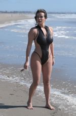 NADINE MIRADA in Swimsuit at Santa Monica Beach 03/09/2019