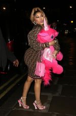 NICKI MINAJ Leaves Opium Restaurant & Club in London 03/11/2019