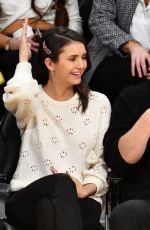 NINA DOBREV and Grant Mellon at a Basketball Game in Los Angeles 03/26/2019