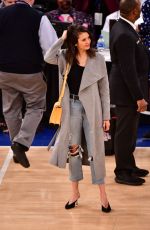 NINA DOBREV at Cleveland Cavaliers vs New York Knicks Game in New York 02/28/2019