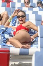 OLIVIA CULPO in a Red Bikini at a Beach in Miami 03/28/2019