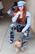 PHOEBE PRICE Out with Her Dog in Beverly Hills 03/01/2019