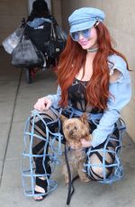 PHOEBE PRICE Out with Her Dog in Beverly Hills 03/01/2019