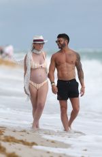 Pregnant CHLOE MELAS in Bikini at a Beach in Miami 03/08/2019