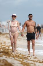 Pregnant CHLOE MELAS in Bikini at a Beach in Miami 03/08/2019
