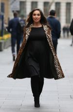 Pregnant MYLEENE KLASS Arrives at Global Studios in London 03/01/2019