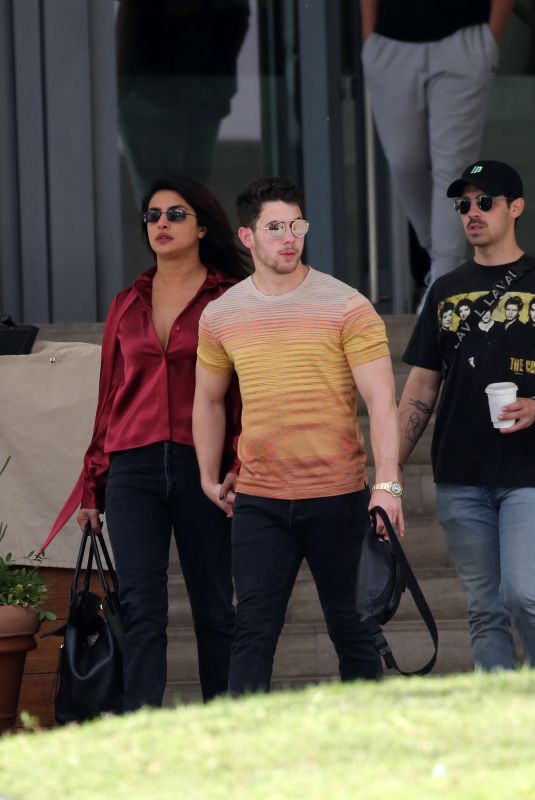 PRIYANKA CHOPRA and Nick and Joe Jonas Leaves Their Hotel in Miami 03/28/2019