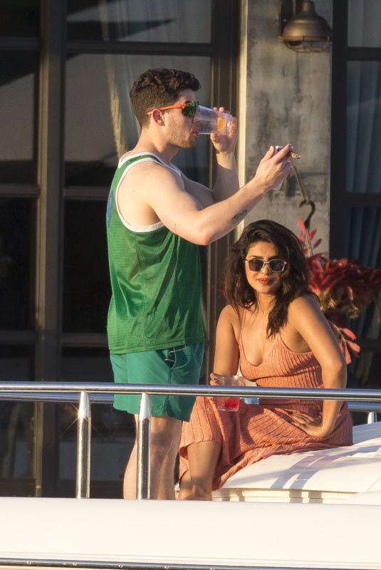 PRIYANKA CHOPRA and Nick Jonas at Kiki on the River Restaurant in Miami 03/25/2019