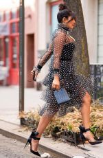 PRIYANKA CHOPRA in a Polka Dot Dress Out in New York 03/19/2019