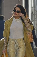 PRIYANKA CHOPRA in Snakeskin Pants and Gold Coat Out in New York 03/19/2019